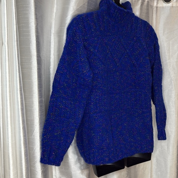 Blarney Woollen Mills Vintage 80’s Wool Mock Turtleneck Men’s Cable Knit Sweater - Picture 2 of 7
